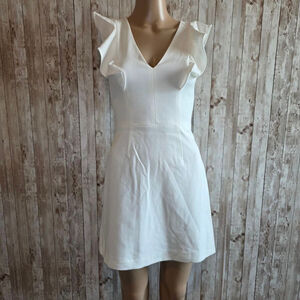 Women's French Connection Whisper Ruffle Dress Size 0 White